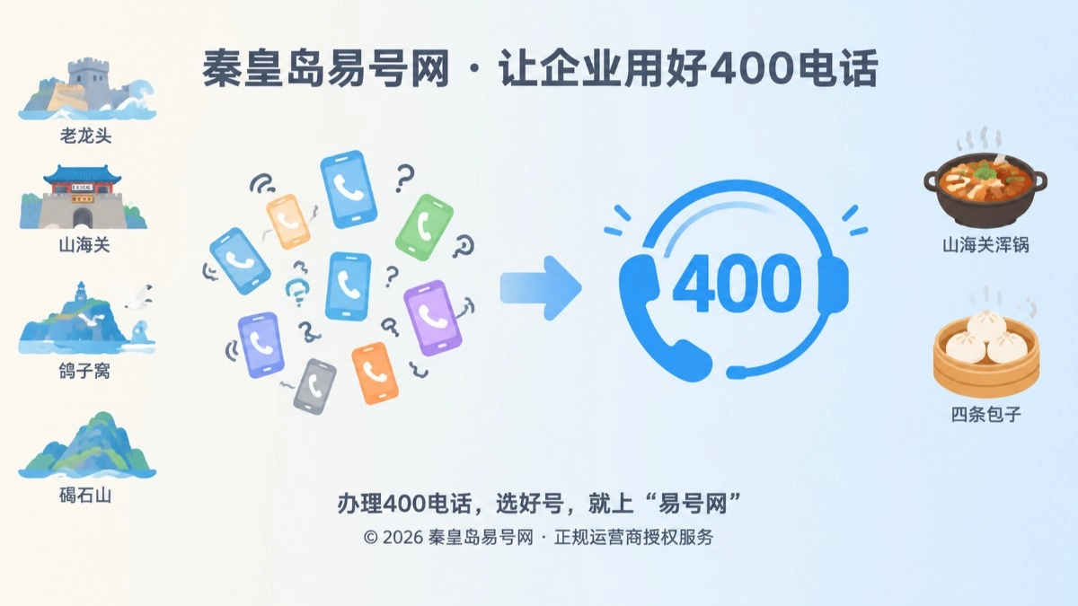 2026年秦皇岛易号网(qhd.400.cn)上线，助力碣石企业办好400电话